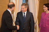 President of the Republic Sauli Niinistö and Mrs Jenni Haukio met Prince Edward, Earl of Wessex, and Sophie, Countess of Wessex, on Monday 2 February 2015 in the Presidential Palace. Copyright © Office of the President of the Republic 