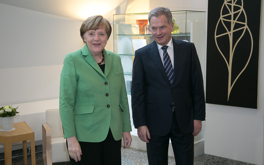 President Sauli Niinistö och Tysklands förbundskansler Angela Merkel träffades på Talludden den 30 mars.