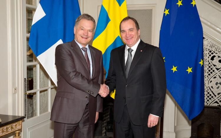  Presidentti Sauli Niinistö ja Ruotsin pääministeri Stefan Löfven tapasivat Tukohlmassa 22. huhtikuuta 2015. Kuva: Martina Huber/Regeringskansliet 