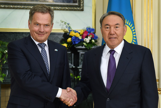Presidentti Niinistö ja Kazakstanin presidentti Nursultan Nazarbajev tapasivat Astanassa 9. kesäkuuta 2015.