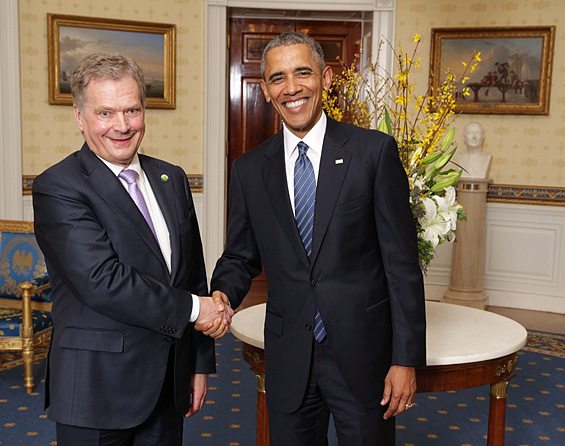 President Niinistö and President Obama in White House before the opening dinner of the Nuclear Security Summit. Photo: The White House