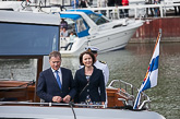  Presidenttipari saapuu Kultaranta VIII-veneellä. Kuva: Matti Porre/Tasavallan presidentin kanslia 