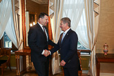  Presidentti Niinistö vastaanotti Latvian presidentin Raimonds Vējoniksen vierailulle 1. marraskuuta 2016. Kuva: Juhani Kandell/Tasavallan presidentin kanslia 