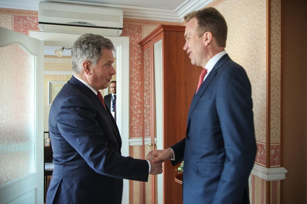 Enskilt möte med Norges utrikesminister Børge Brende. Foto: Katri Makkonen/Republikens presidents kansli