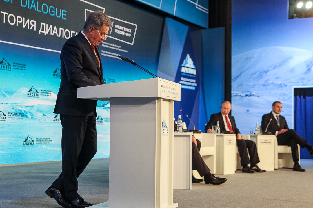 'It is vital that we halt climate change, if want the Arctic region to remain as it is now. The issue is of global significance: If we lose the Arctic, we lose the entire world,' said President Niinistö. Photo: Katri Makkonen/Office of the President of the Republic of Finland