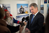  Medieintervjuer i samemuseet Siida. Bild: Matti Porre/Republikens presidents kansli 