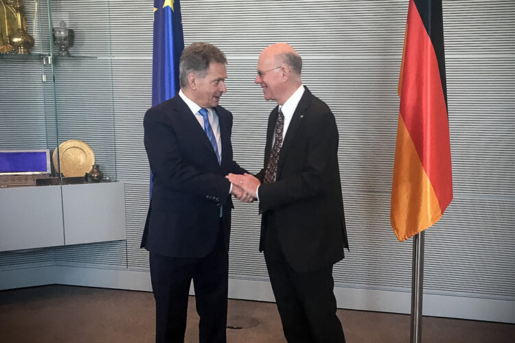 Presidentti Niinistö tapasi Saksan liittopäivien (Bundestag) puheenjohtajan Norbert Lammertin valtiopäivätalolla Berliinissä 11. toukokuuta 2017. Kuva: Heini-Tuuli Onnela/Suomen Berliini-suurlähetystö