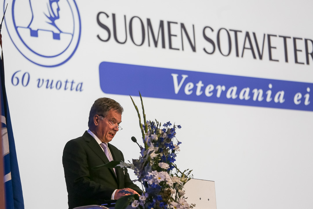 Presidentti Niinistö piti tilaisuudessa juhlapuheen. Kuva: Matti Porre/Tasavallan presidentin kanslia
