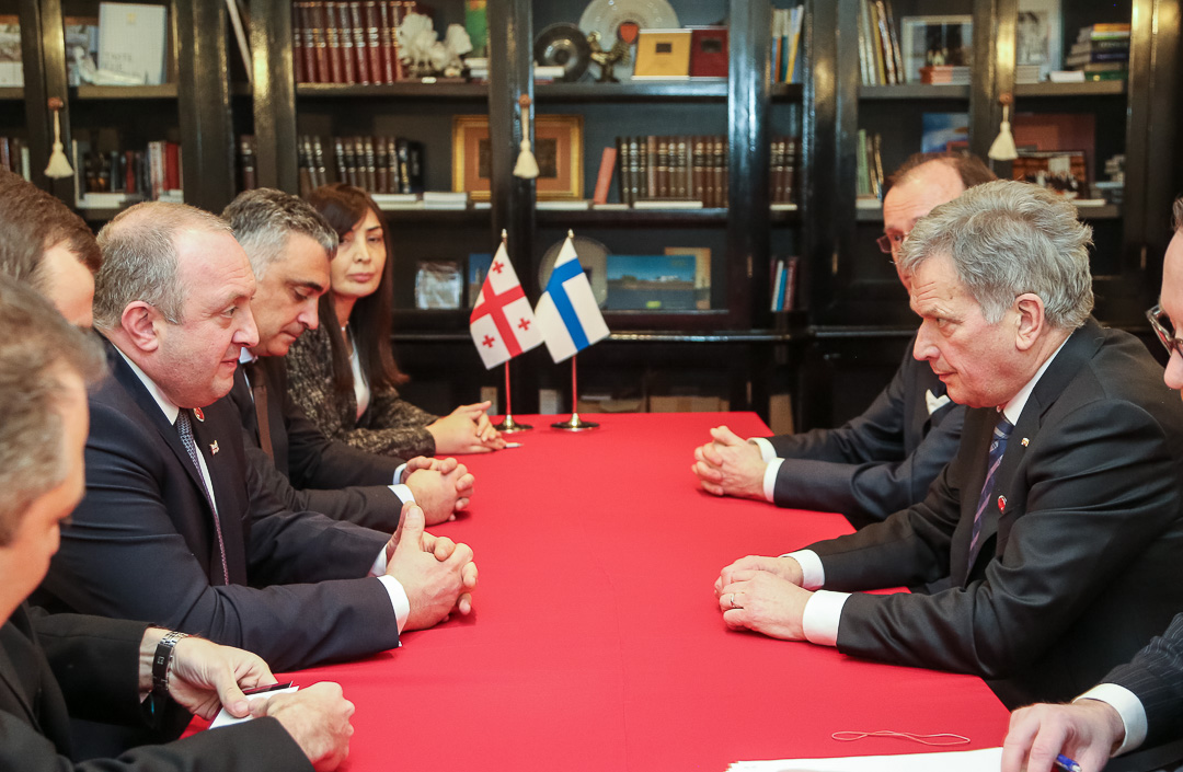 Presidentti Niinistöl tapasi Vilnassa Georgian presidentin Giorgi Margvelashvilin. Kuva: Katri Makkonen/Tasavallan presidentin kanslia