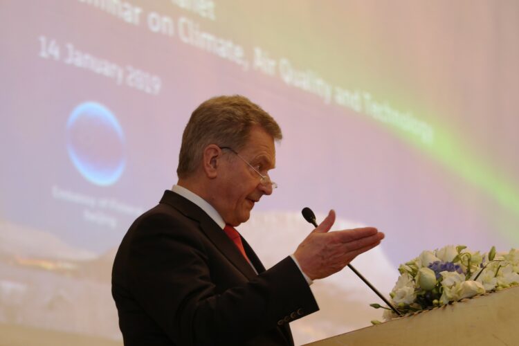 President Niinistö talade vid Cooling our Planet högnivåseminarium om klimatförändringen. Bild: Matti Porre/Republikens presidents kansli