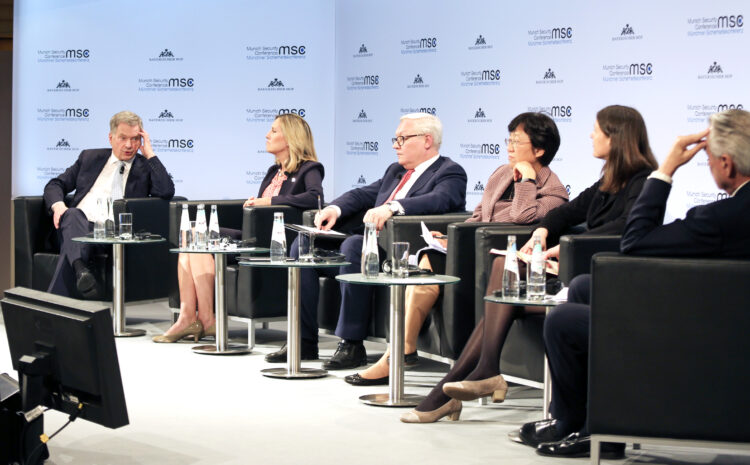 President Niinistö deltog i en paneldebatt om vapenkontroll vid säkerhetskonferensen i München. Foto: Katri Makkonen/Republikens presidents kansli