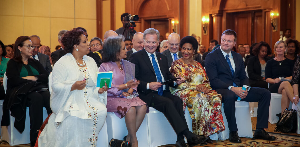 President Sauli Niinistö was one of the keynote speakers at the high-level event on Women’s Economic Empowerment, together with President Sahle-Work Zewde and Executive Director of UN Women Phumzile Mlambo-Ngcuka. Photo: Juhani Kandell/Office of the President of the Republic of Finland