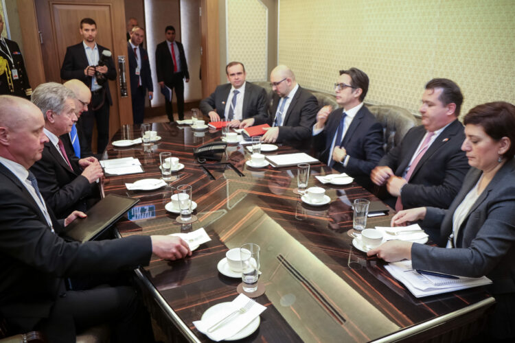 President Niinistö träffade Nordmakedoniens president Stevo Pendarovski i Jerusalem. Foto: Jouni Mölsä/Republikens presidents kansli