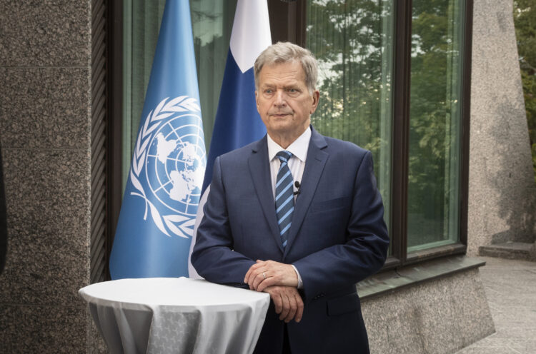 Måndagen den 21 september talade president Niinistö vid jubileumssessionen för att fira FN:s 75-årsdag. 