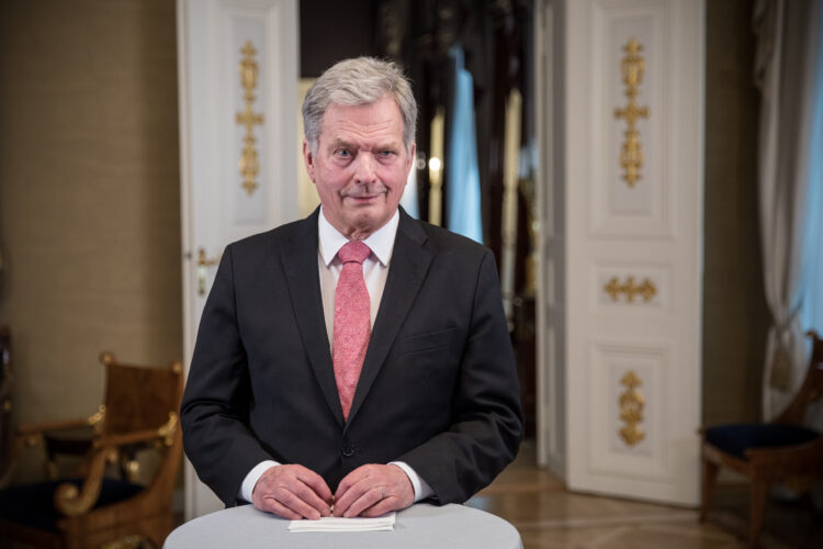 President of the Republic of Finland Sauli Niinistö presented the Millennium Technology Prize in a virtual award ceremony on 18 May 2021. Photo: Matti Porre/Office of the President of the Republic