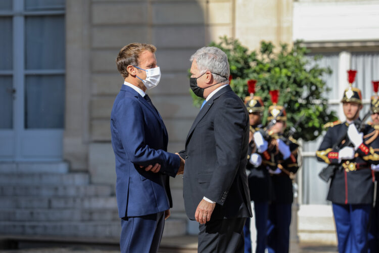 Republikens president Sauli Niinistö träffade Frankrikes president Emmanuel Macron i Paris tisdagen den 7 september 2021. Foto: Johanna Unha-Kaprali/Finlands ambassad i Paris