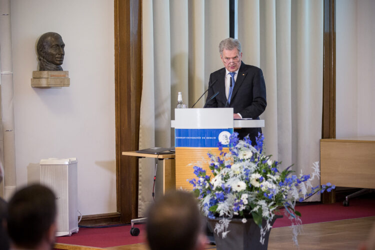 president Niinistö höll ett tal vid Humboldt-universitetet i Berlin den 23 november 2021. Foto: Matti Porre/Republikens presidents kansli