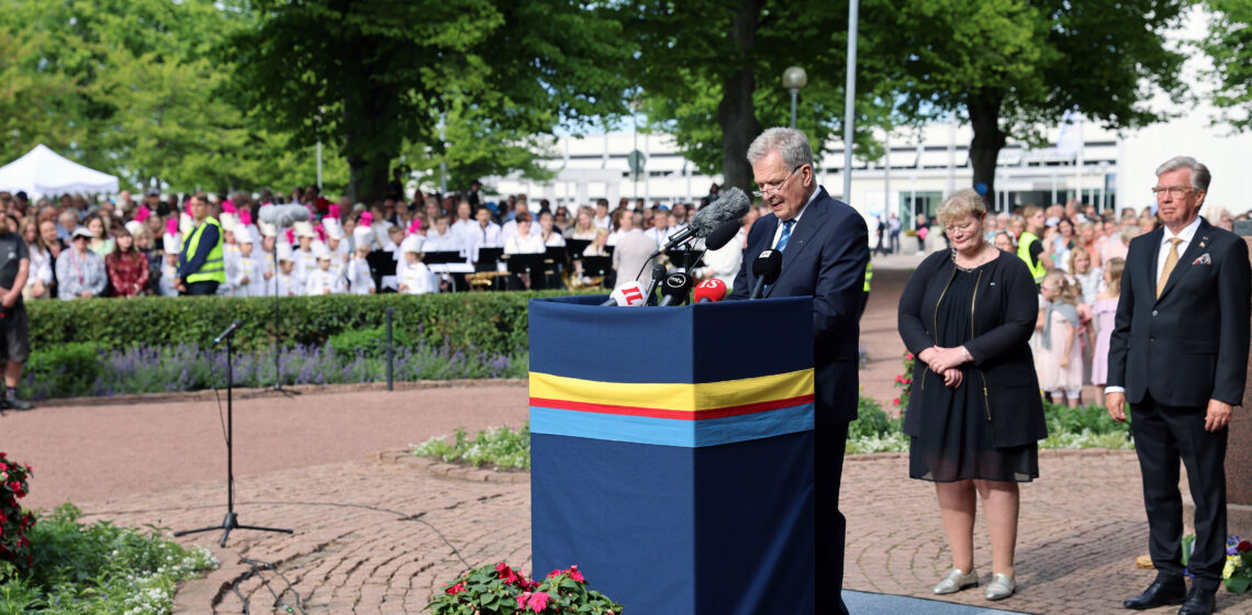 Republikens president Sauli Niinistös tal på Ålands självstyrelsedag den 9 juni 2022 i Mariehamn. Foto: Jouni Mölsä/Republikens presidents kansli
