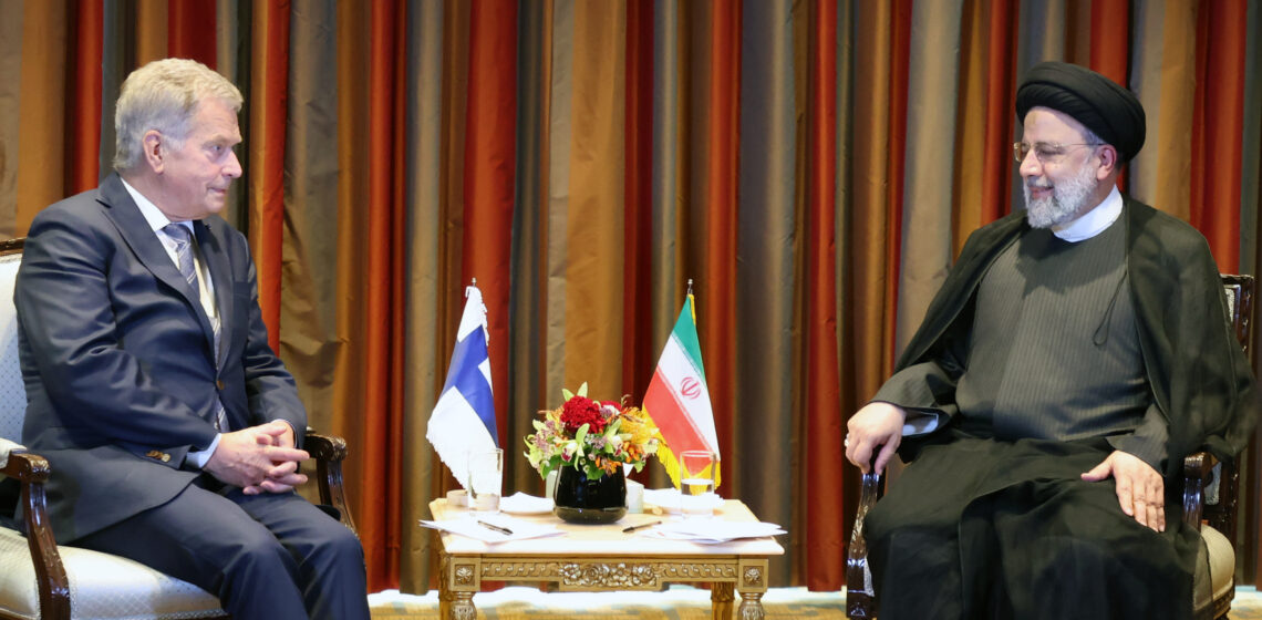 President Niinistö träffade Irans president Ebrahim Raisi i samband med FN:s generalförsamling den 22 september 2022. Foto: Jouni Mölsä/Republikens presidents kansli