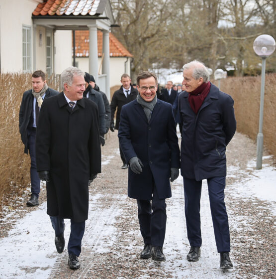 President Niinistö, statsminister Kristersson och statsminister Gahr Støre på Harpsund.
Foto: Riikka Hietajärvi/Republikens presidents kansli