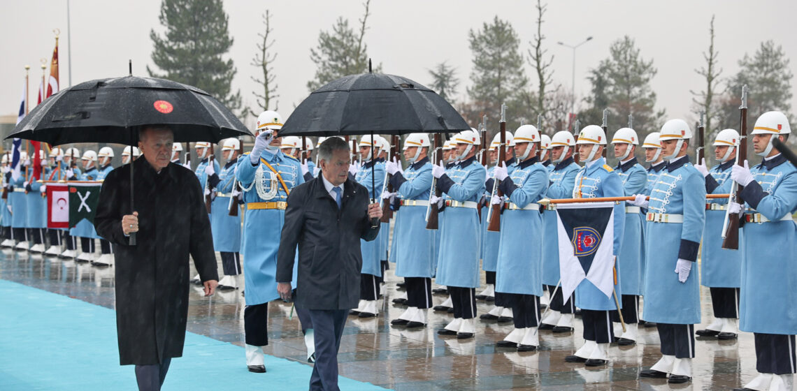 Presidentti Sauli Niinistö ja presidentti Recep Tayyip Erdoğan tapasivat Ankarassa 17. maaliskuuta 2023. Kuva: Riikka Hietajärvi/Tasavallan presidentin kanslia
