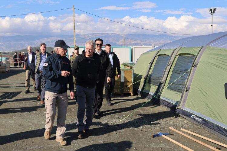 President Niinistö visited the area affected by the earthquake in Kahramanmaraş, southeastern Türkiye. Photo: Riikka Hietajärvi/Office of the President of the Republic of Finland