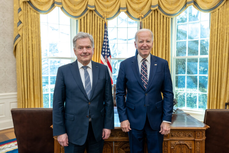 President Niinistö with President Joe Biden on 9 March 2023, in the Oval Office of the White House. Photo: The White House/Cameron Smith
