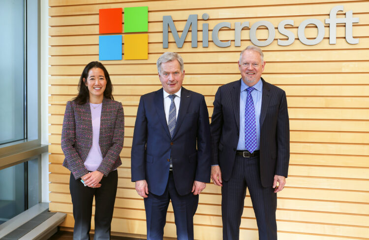 Presidentti Niinistö besökte Microsofts huvudkontor i Redmond den 6 mars 2023. Foto: Riikka Hietajärvi/Republikens presidents kansli