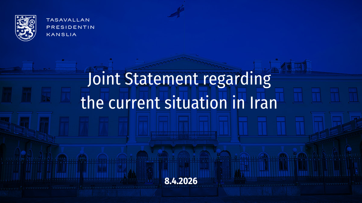 Joint Statement regarding the current situation in Iran (englanniksi) - Presidentti